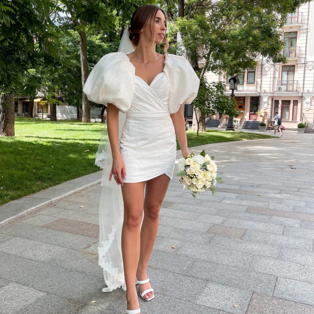 Bridal Puff Sleeve Dress